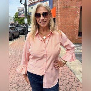 Gretchen Scott Priss Brooks Blouse. Excellent Condition. Size M. MSRP $149